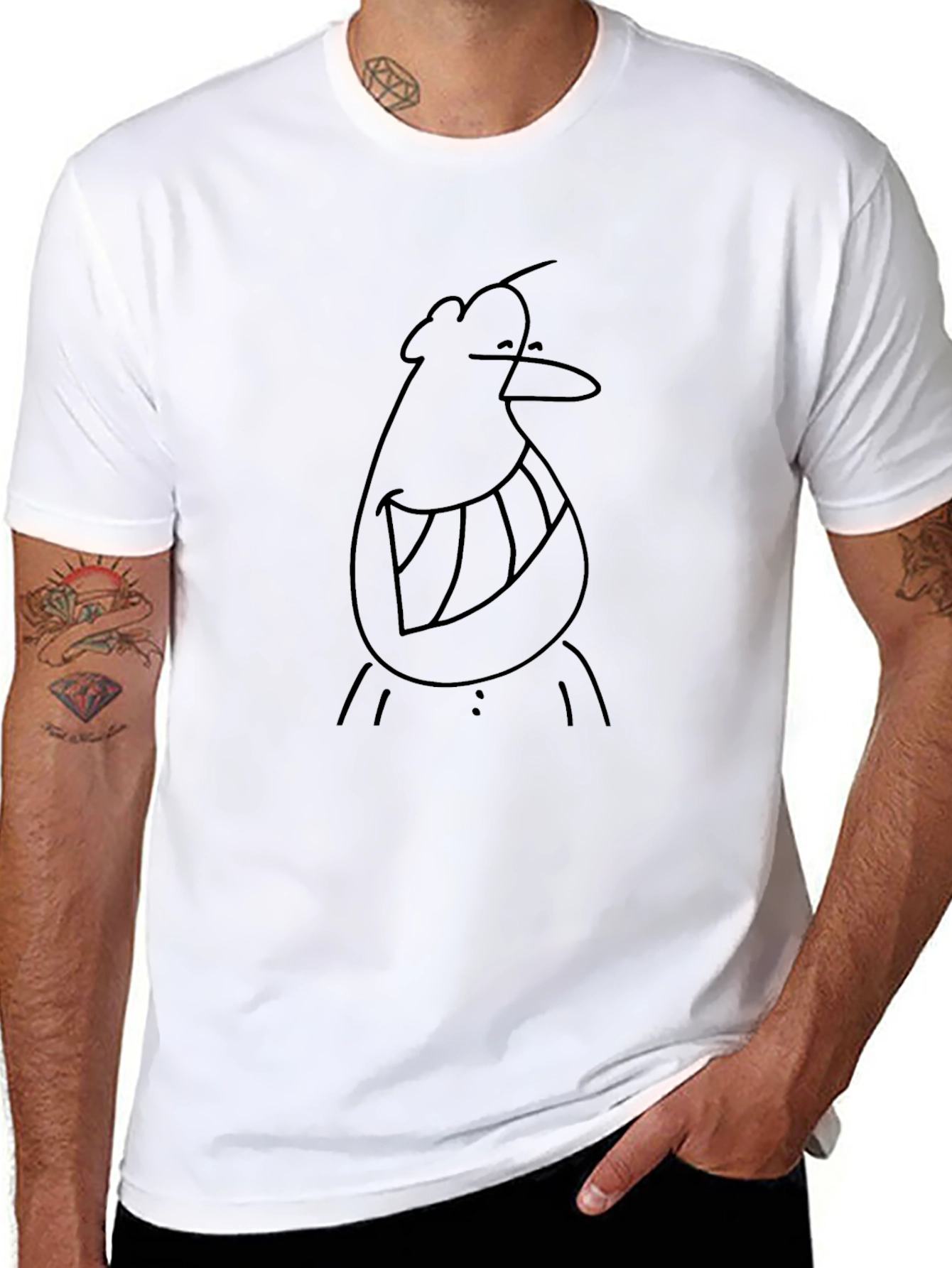 Black Cartoon Character T-Shirt