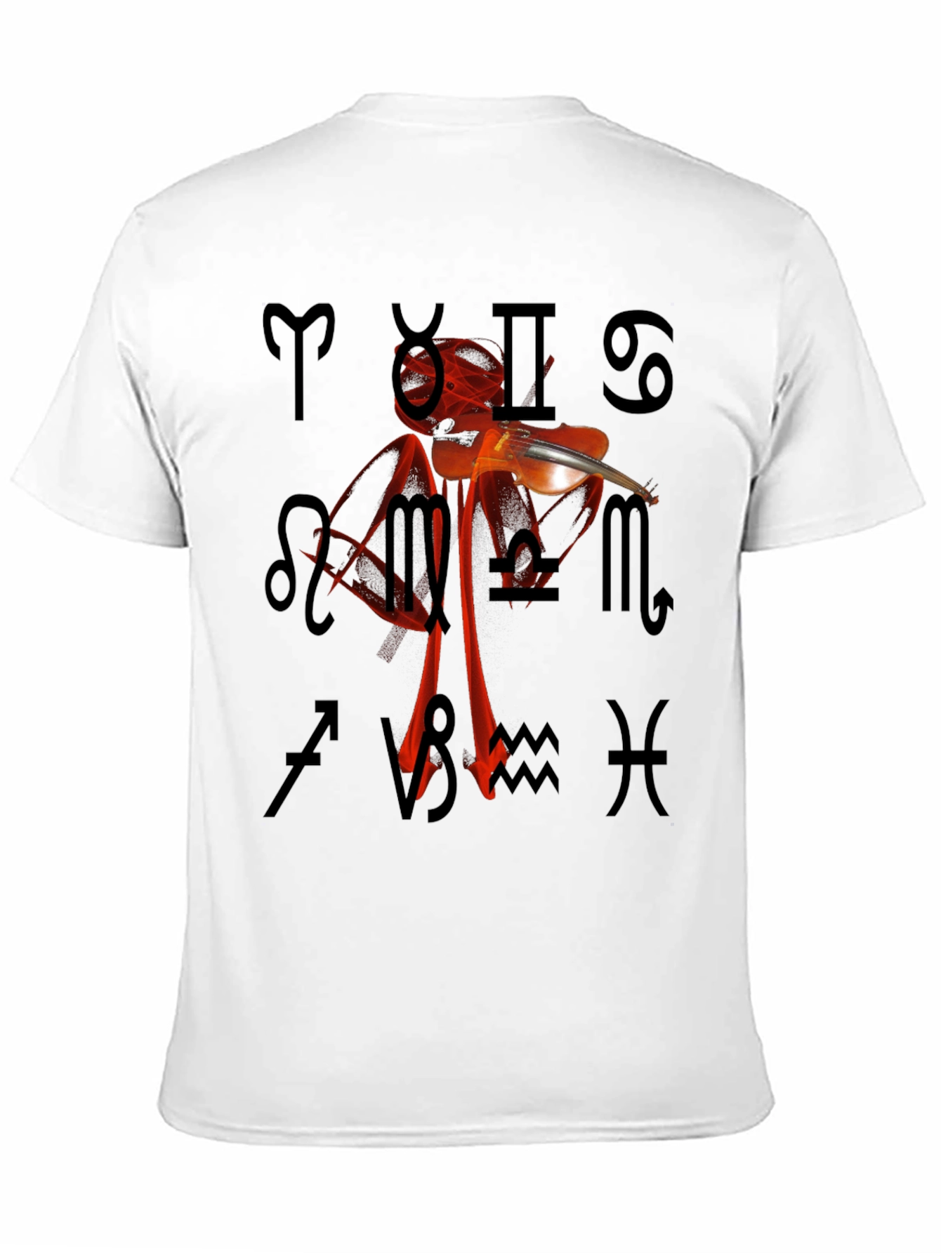 Zodiac Violin T-Shirt - Unique Astrology Design