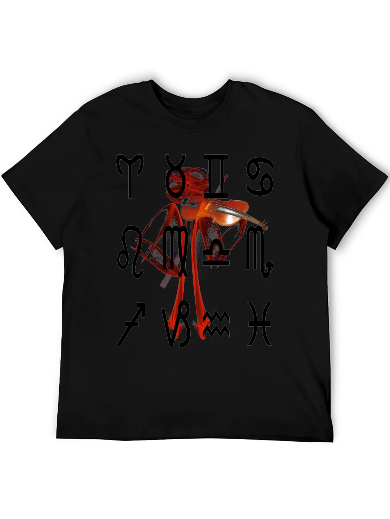 Zodiac Violin T-Shirt - Unique Astrology Design