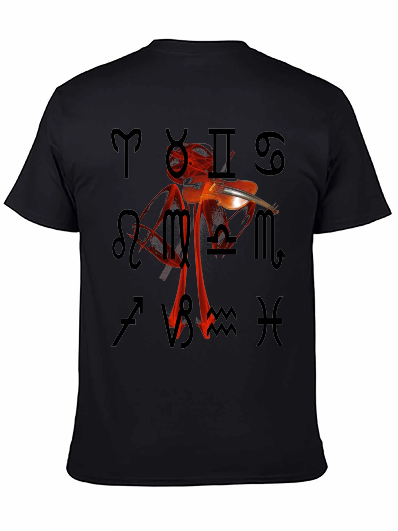 Zodiac Violin T-Shirt - Unique Astrology Design