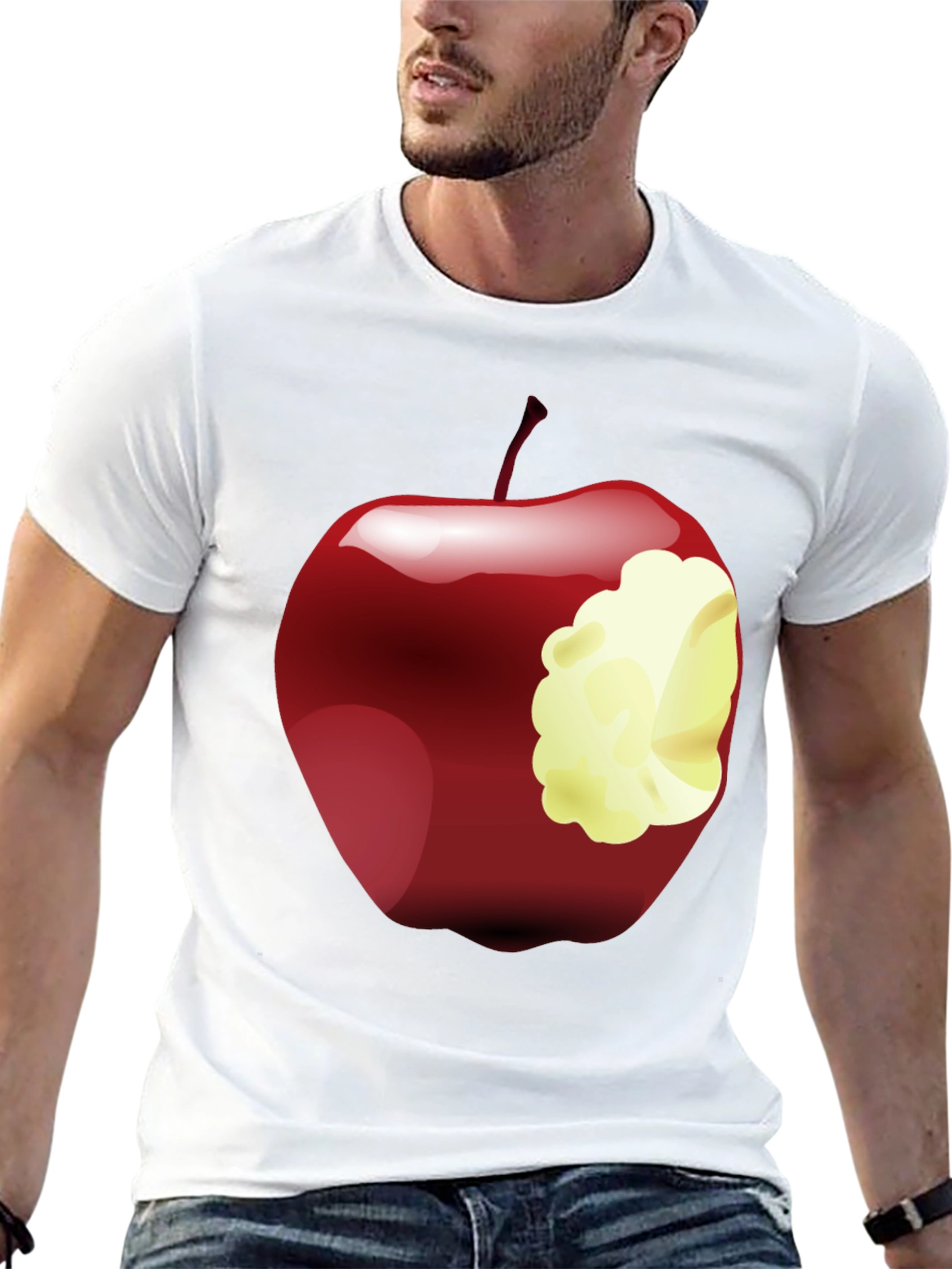 Bitten Apple Graphic Tee - Stylish Casual Wear