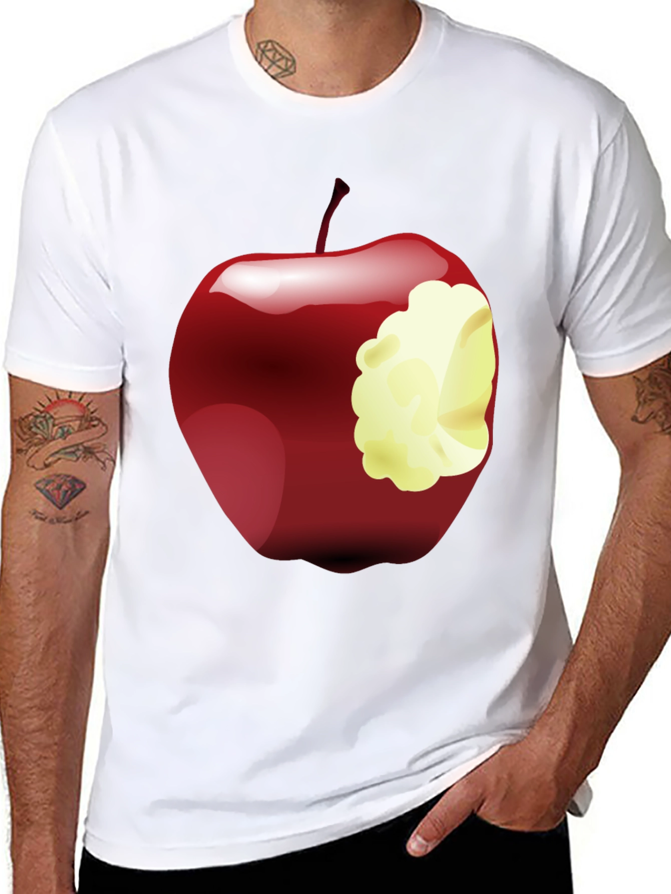 Bitten Apple Graphic Tee - Stylish Casual Wear