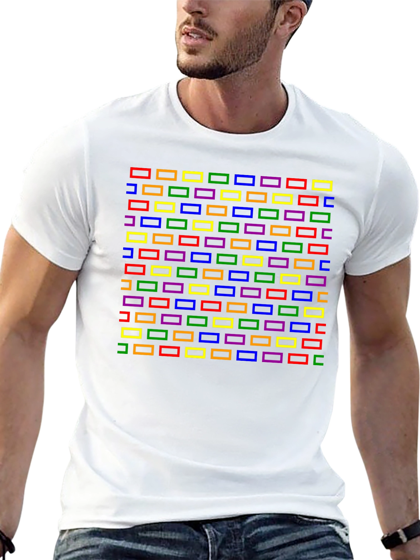 Retro Rectangles Graphic Tee - Black