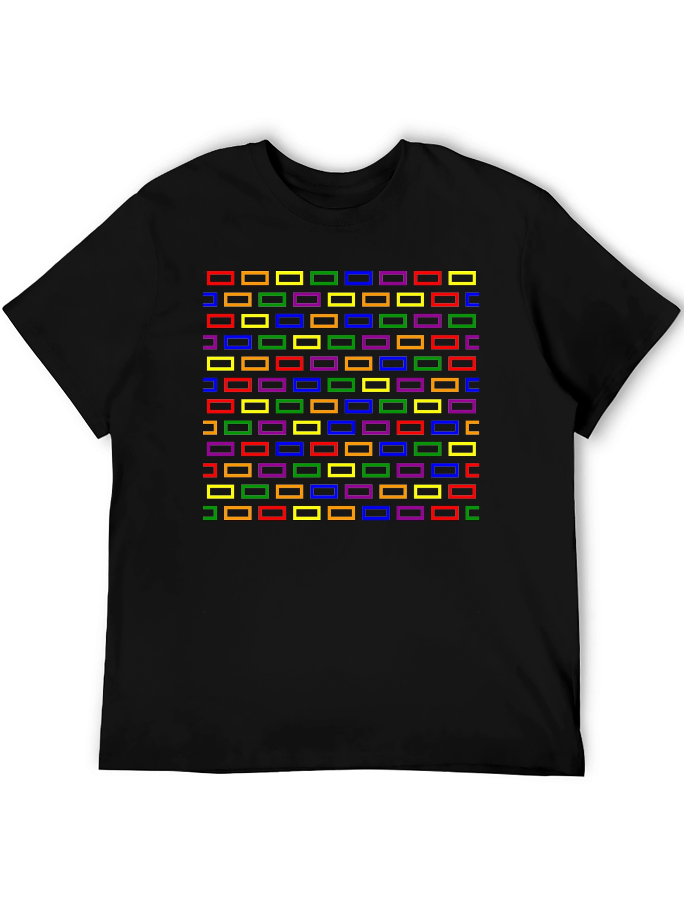 Retro Rectangles Graphic Tee - Black