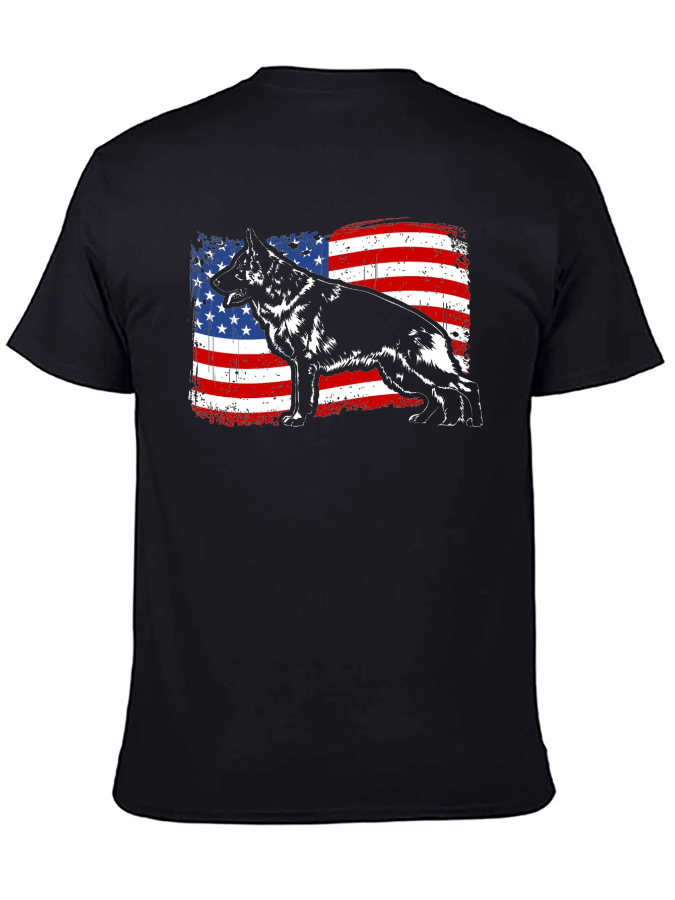 German Shepherd American Flag T-Shirt
