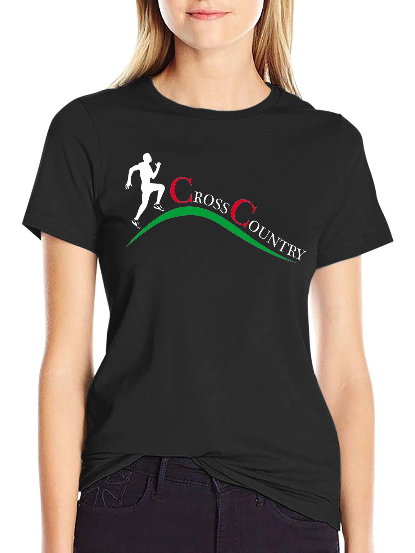 Cross Country Runner Graphic T-Shirt - Black