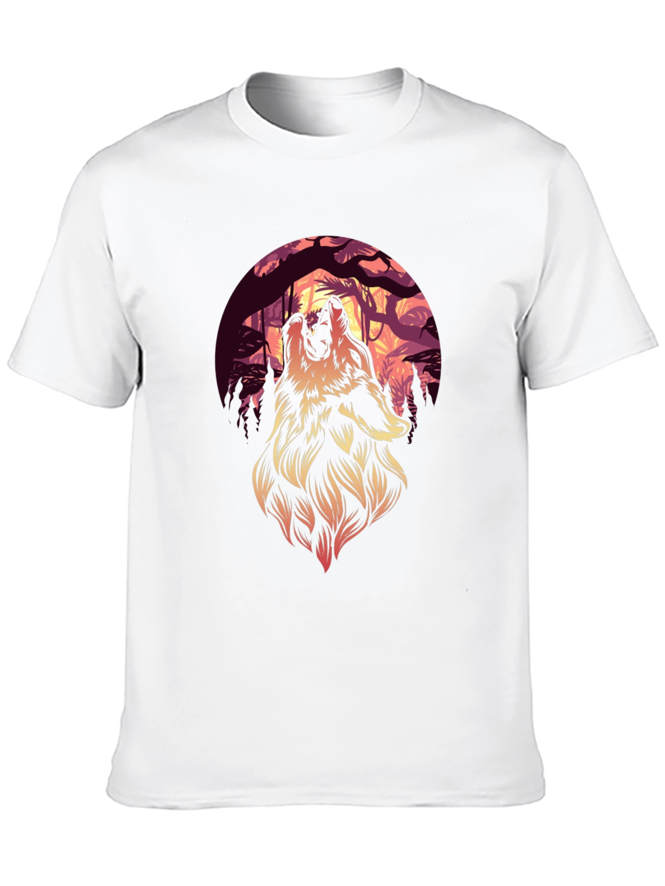 Wolf Howl Graphic Tee - Black Cotton T-Shirt