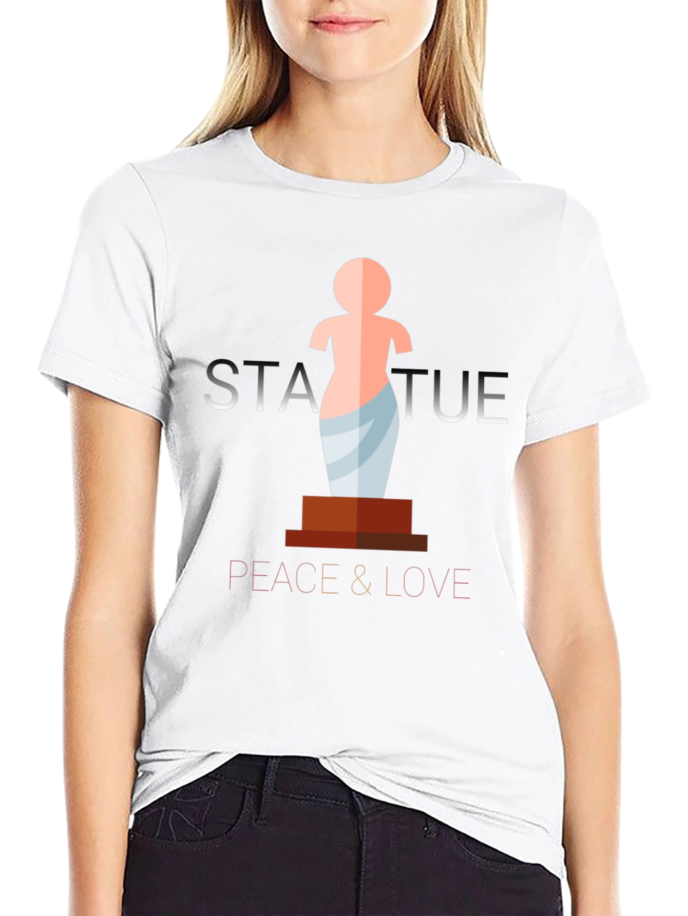 Statue Peace & Love Graphic Tee - Black