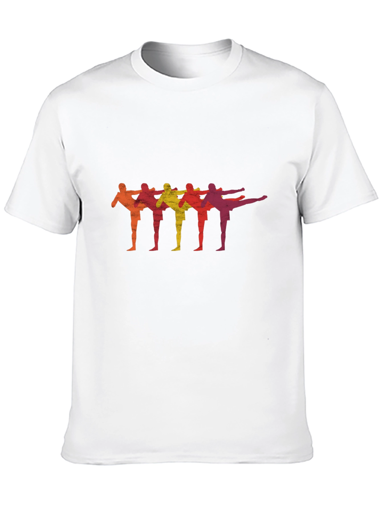Retro Martial Arts Kick Line Black T-Shirt