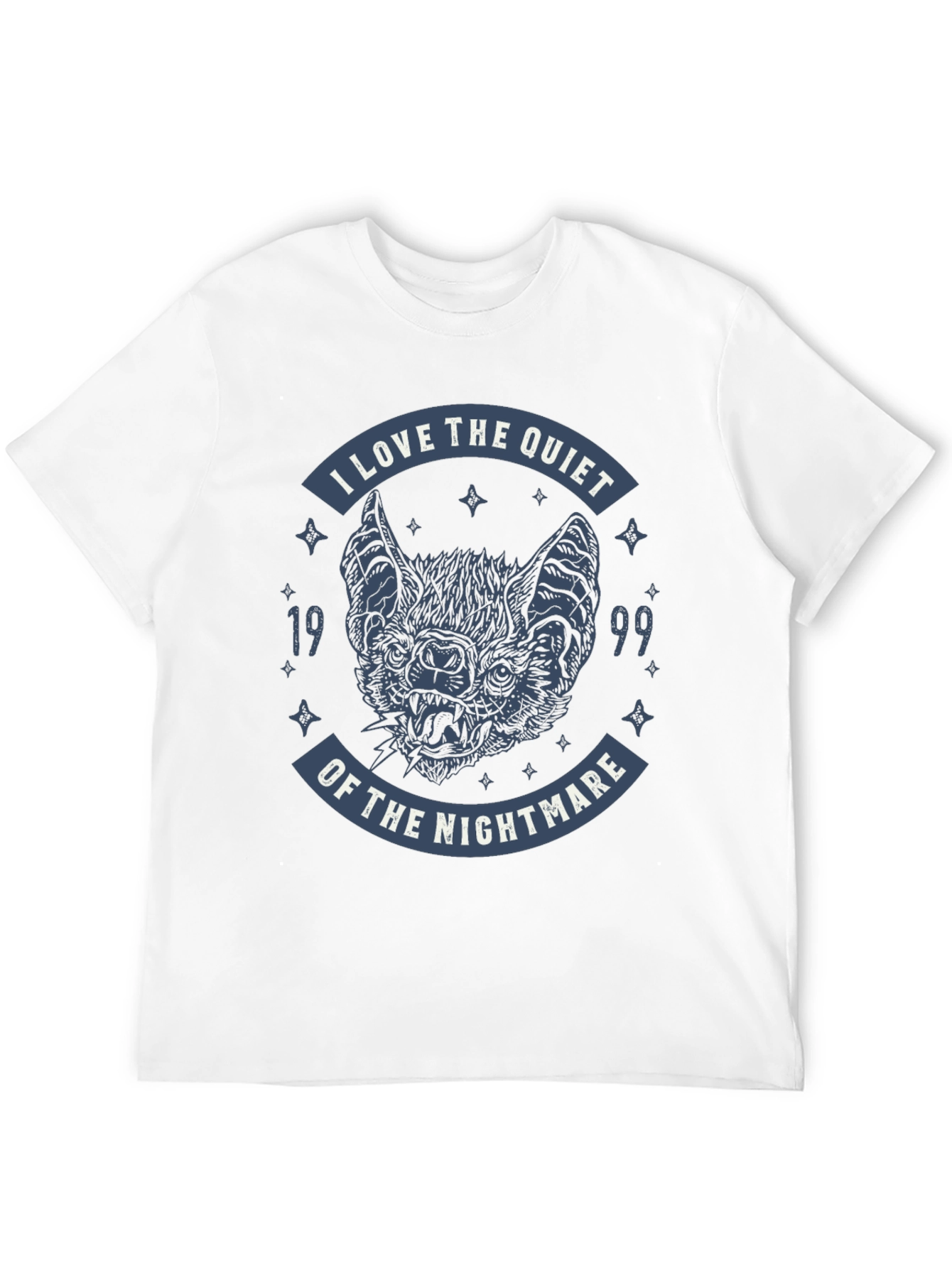 Quiet Nightmare Bat Graphic T-Shirt - Black
