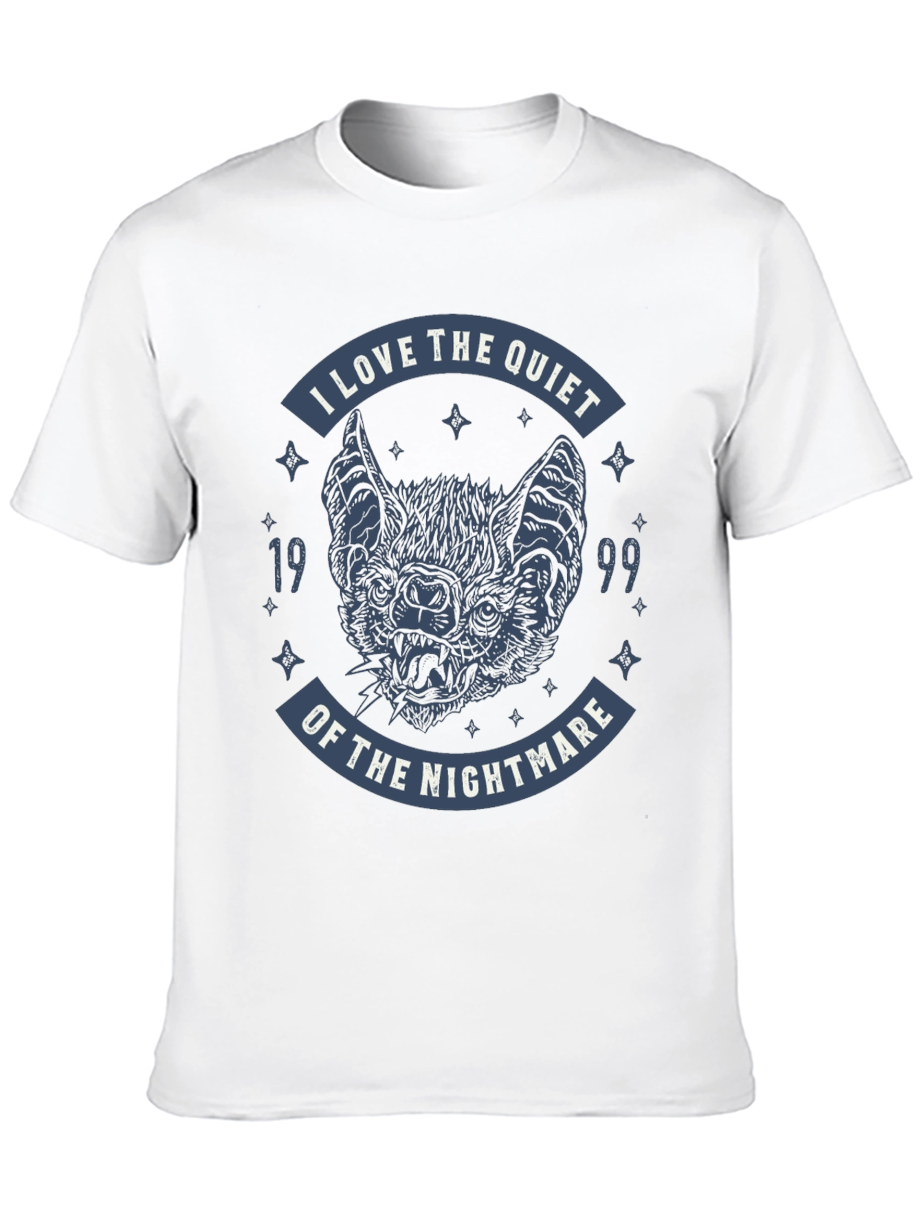 Quiet Nightmare Bat Graphic T-Shirt - Black