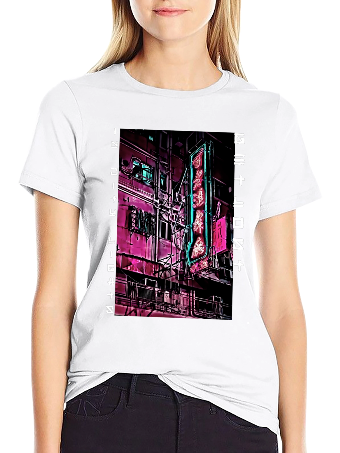 Cyberpunk Neon City T-Shirt