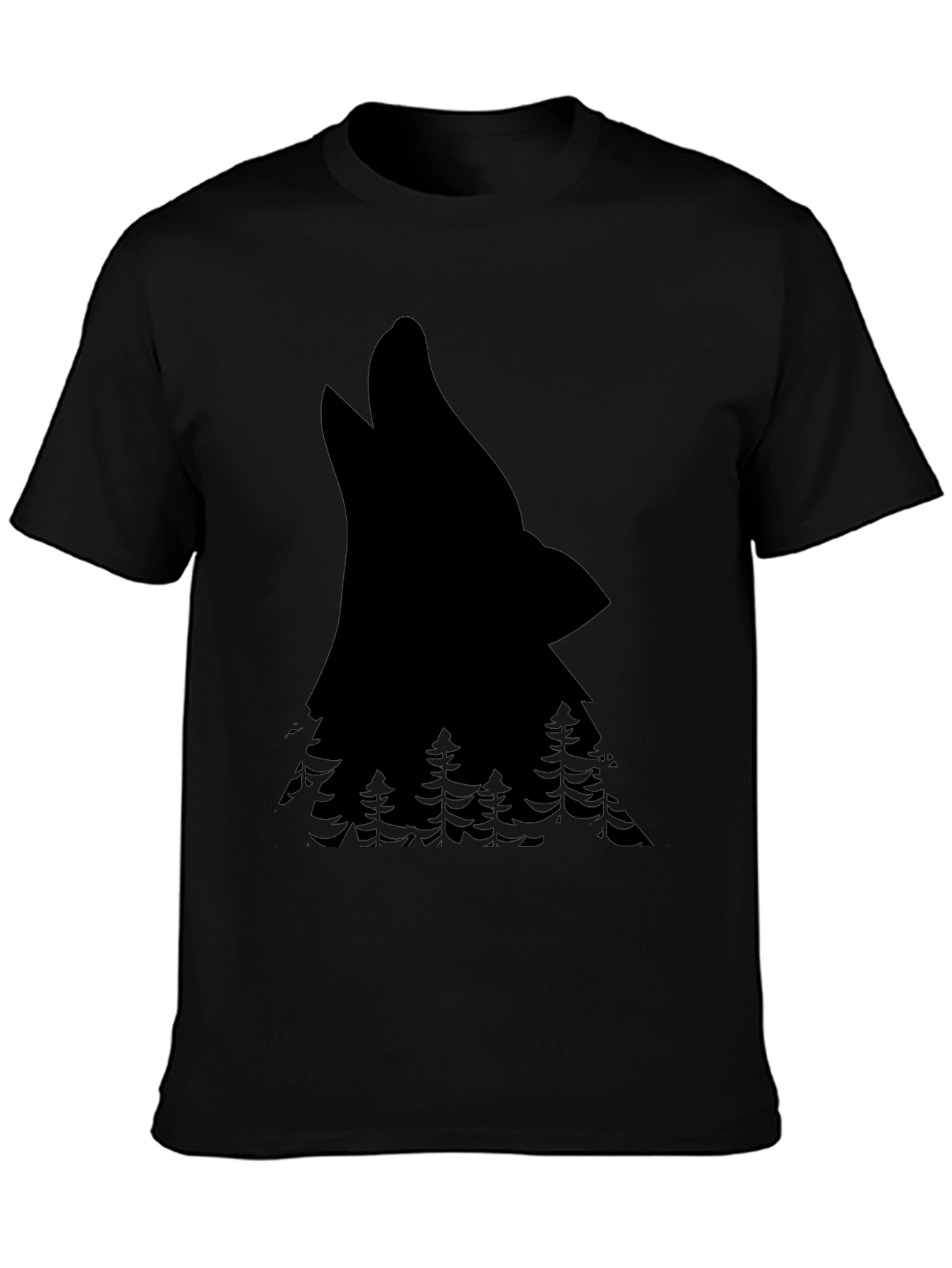 Wolf & Forest Graphic Tee - Black