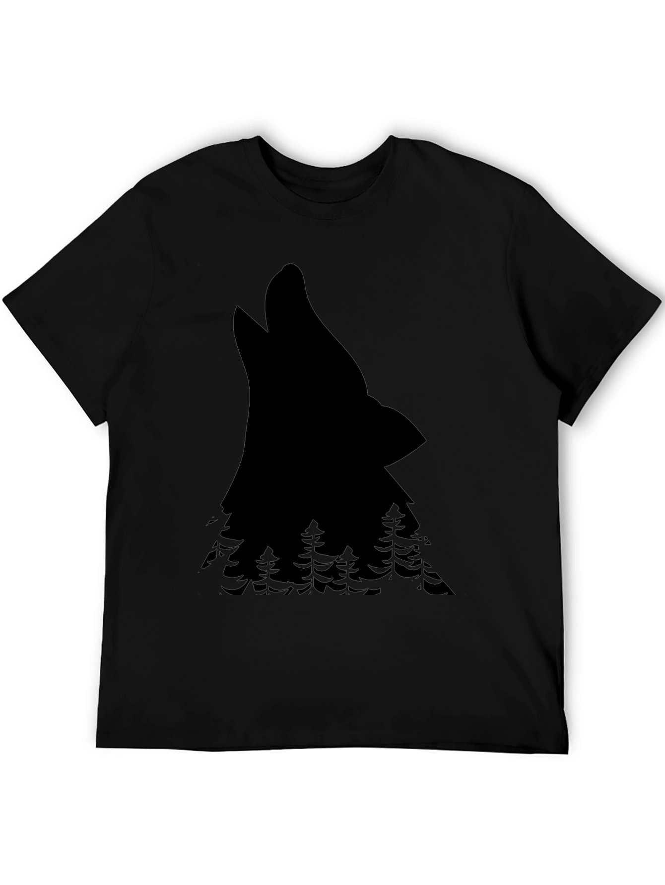 Wolf & Forest Graphic Tee - Black