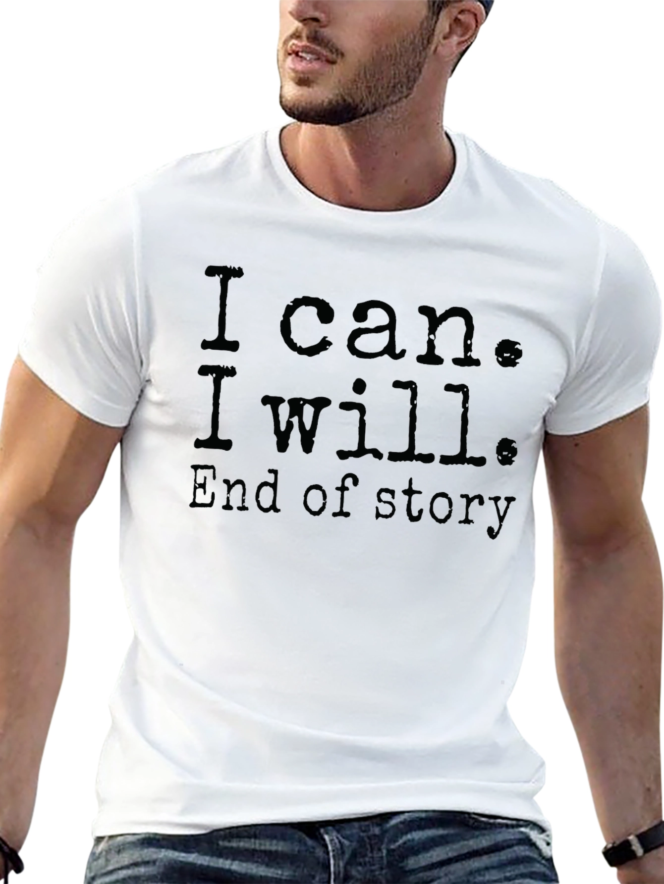 Inspirational I Can I Will Black T-Shirt