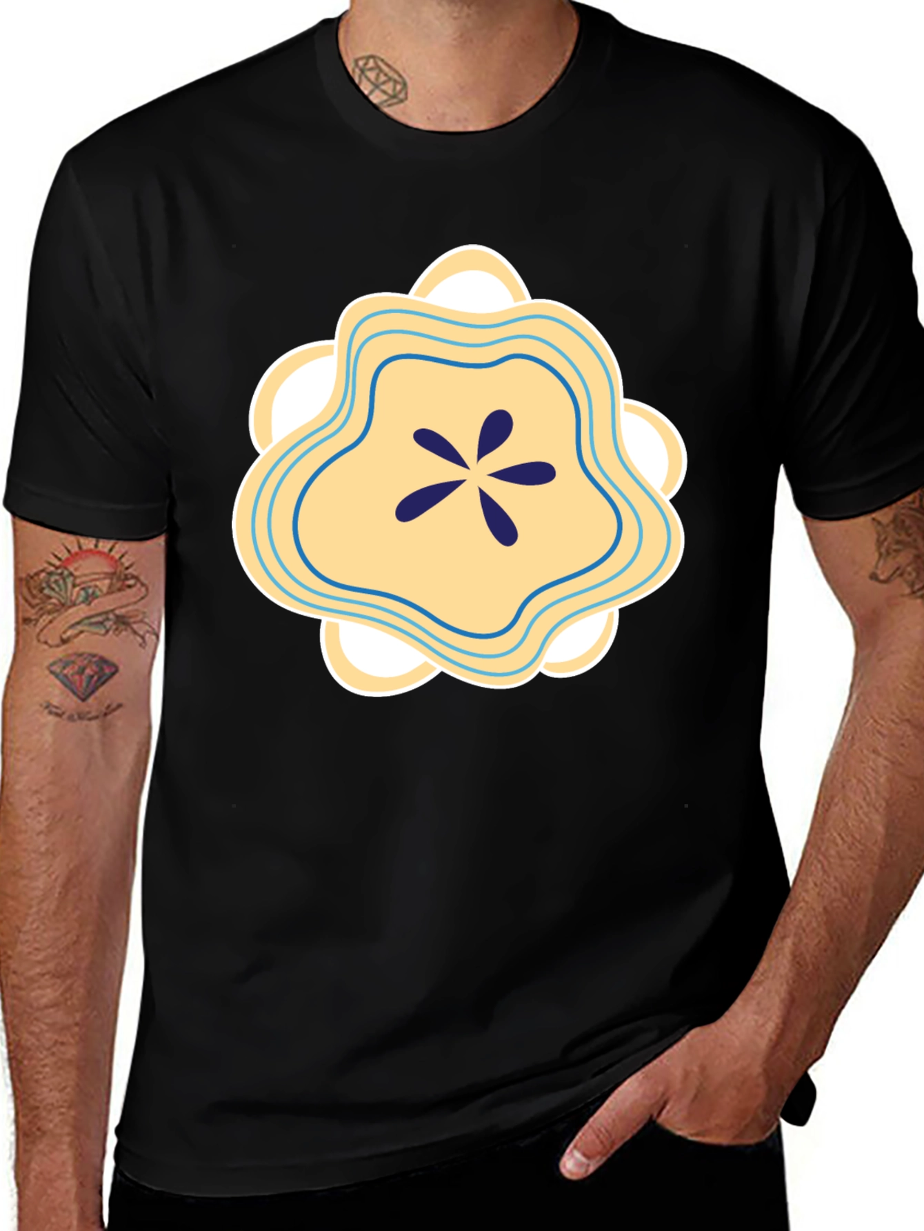 Abstract Floral Graphic Tee - Stylish Cotton Blend
