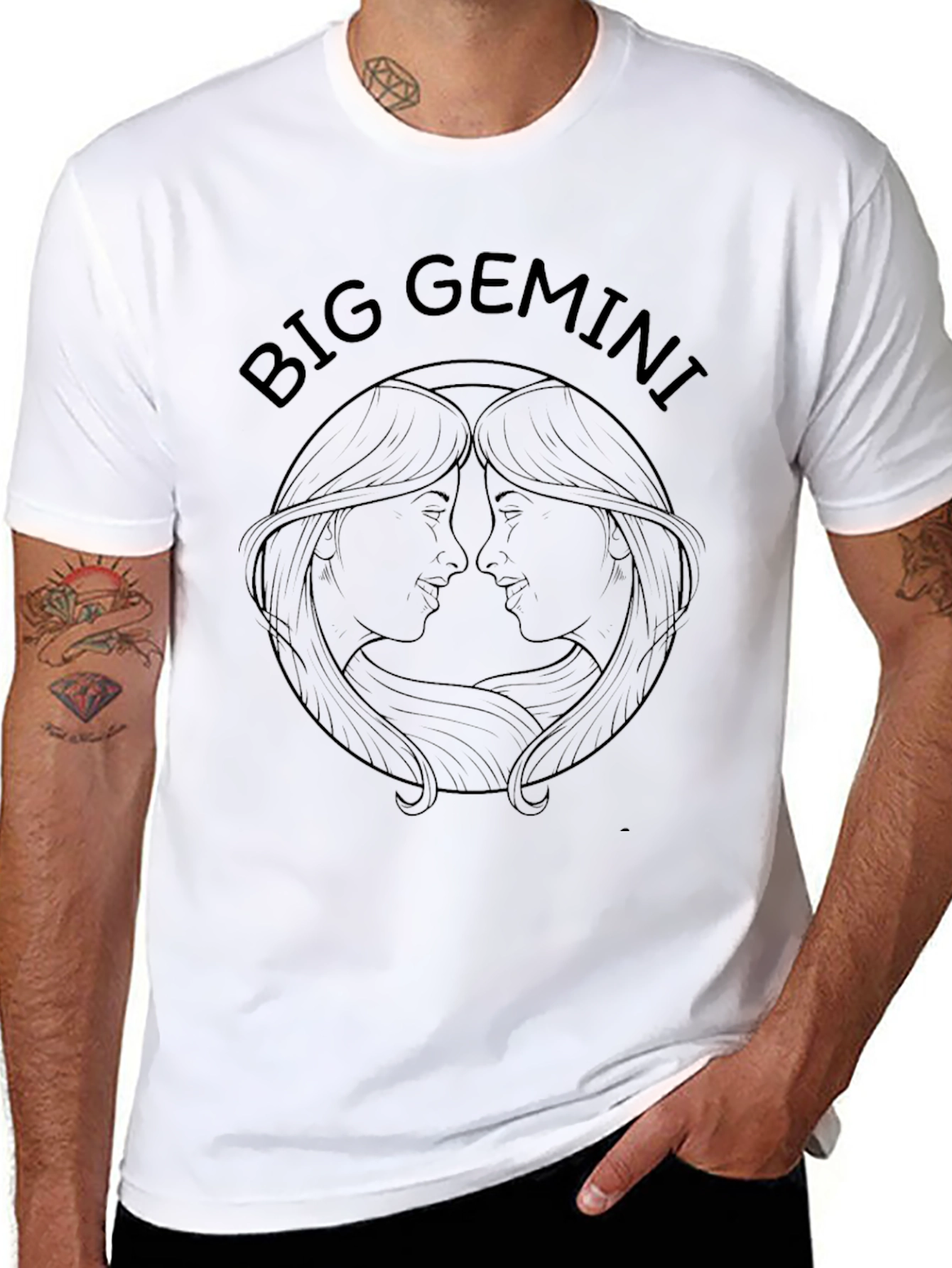 Big Gemini T-Shirt - Black Graphic Tee