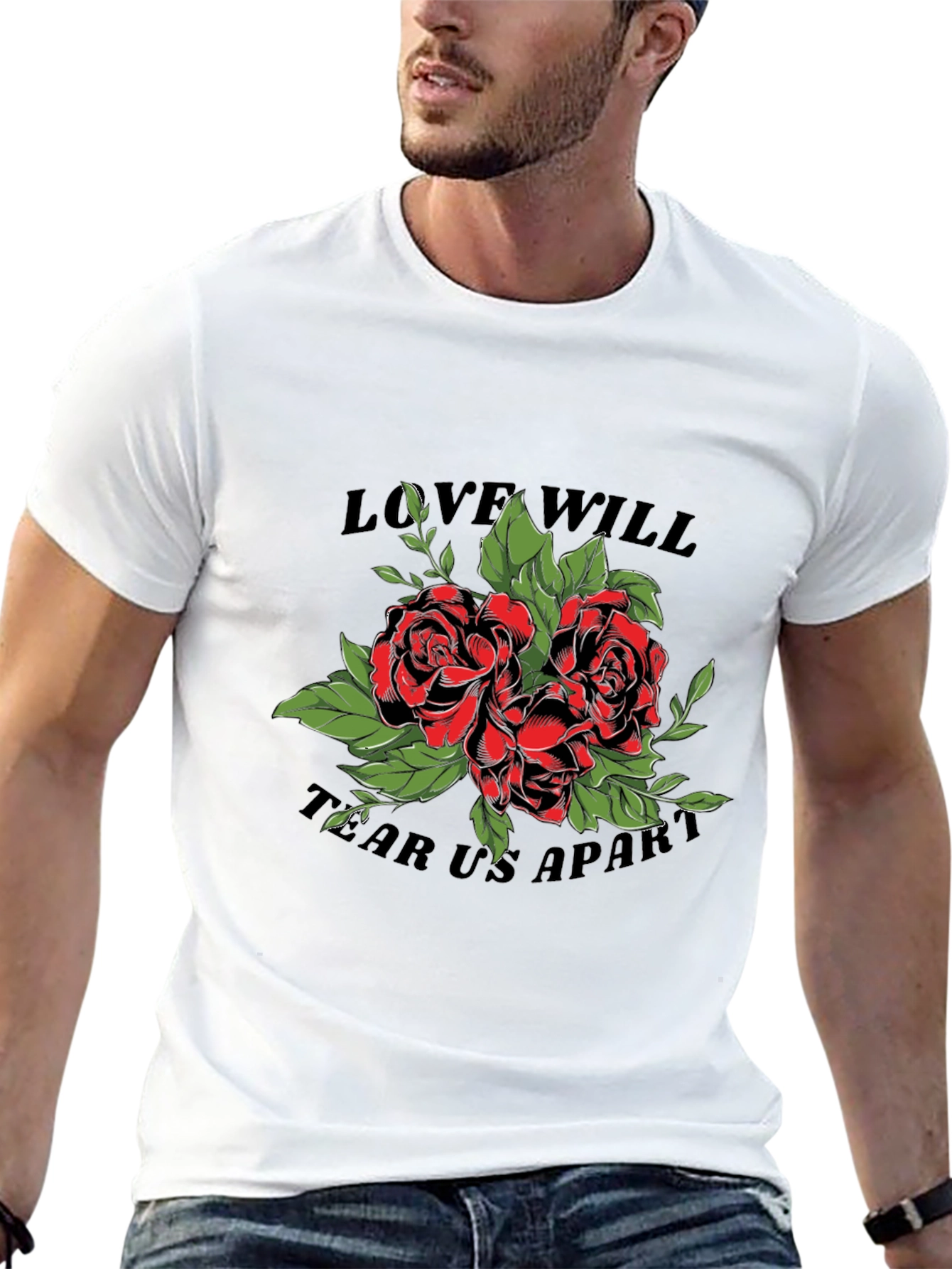 Love Will Tear Us Apart Rose Graphic T-Shirt