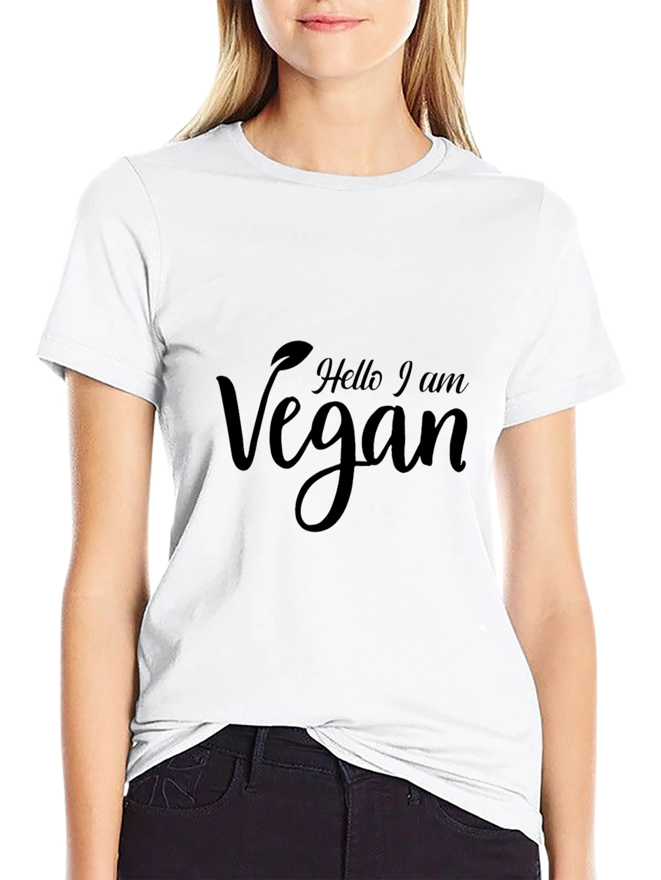 Hello I am Vegan T-Shirt - Black