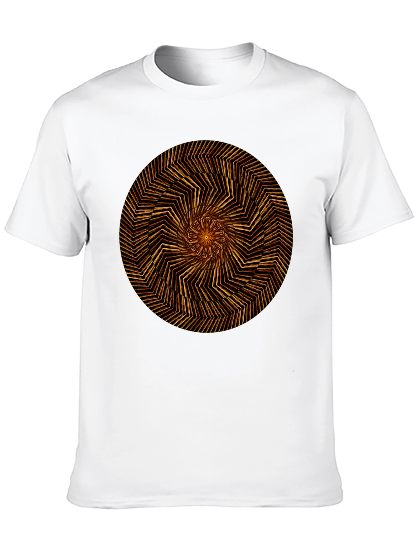 Geometric Spiral Graphic Tee - Black Cotton
