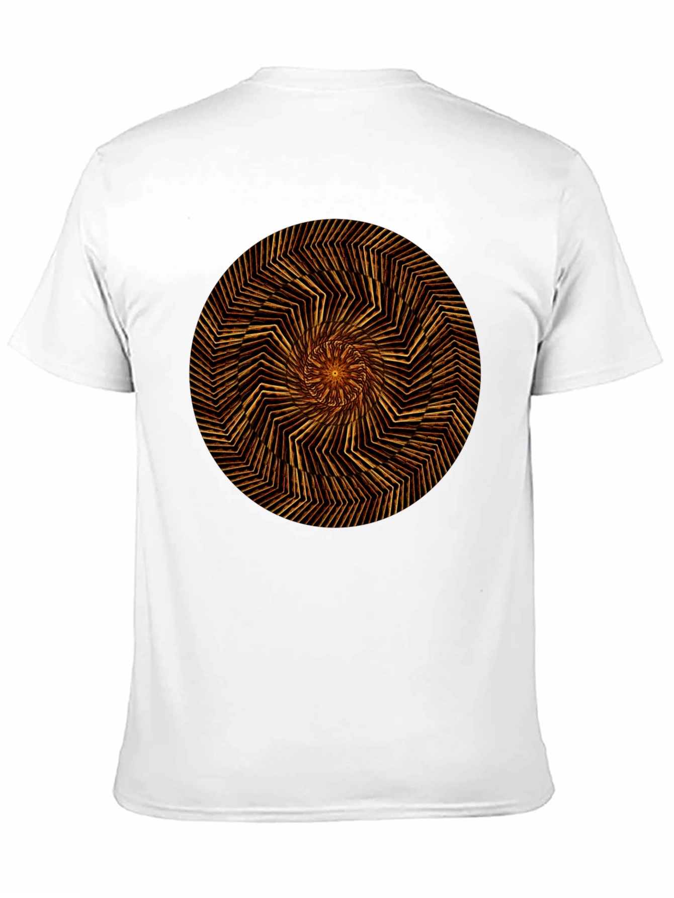 Geometric Spiral Graphic Tee - Black Cotton