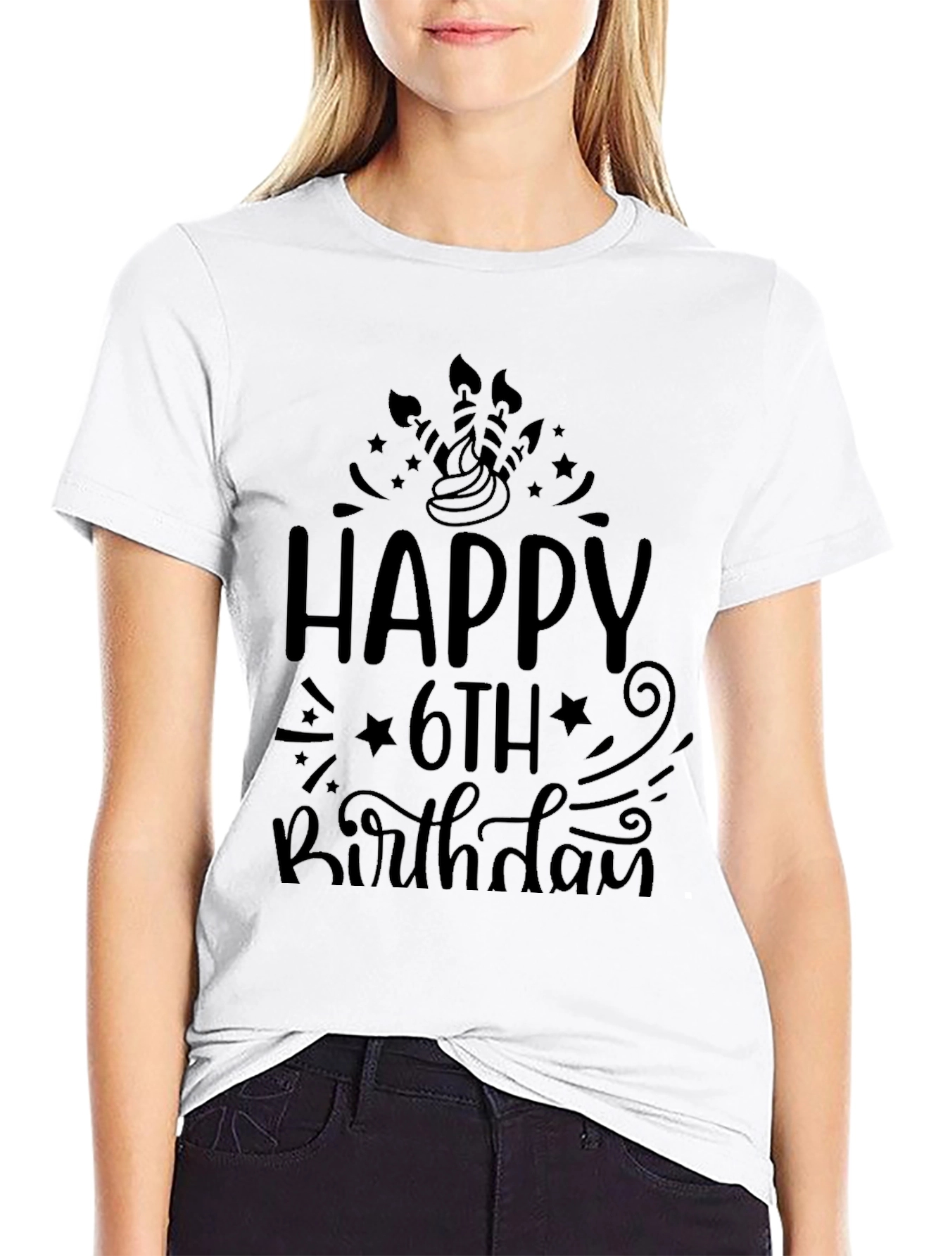 Happy 6th Birthday Black T-Shirt