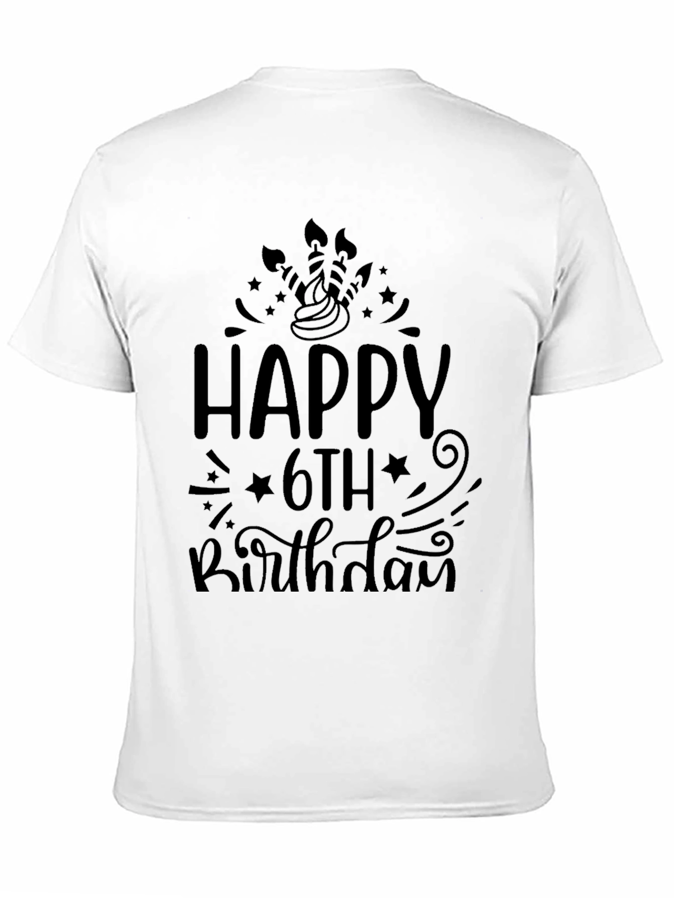 Happy 6th Birthday Black T-Shirt