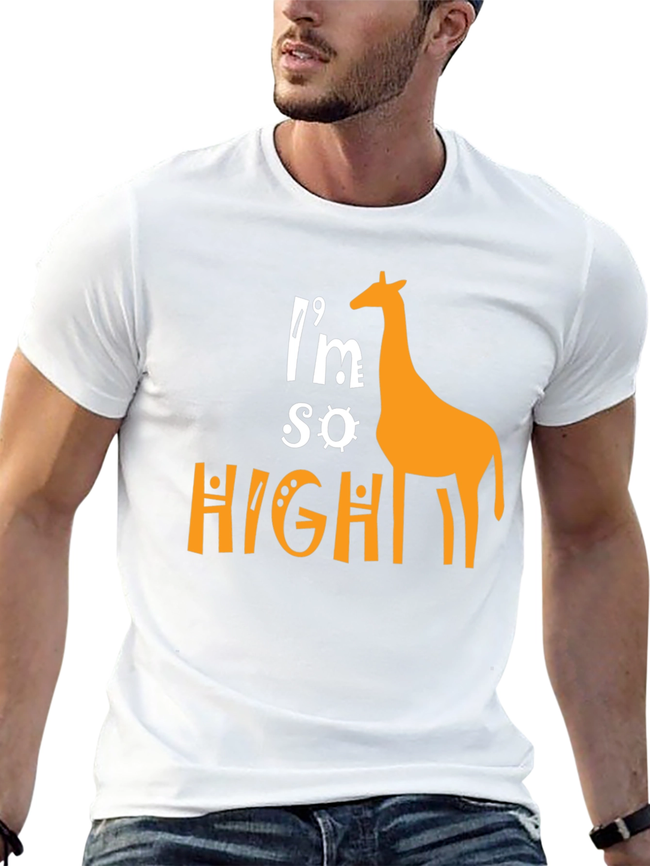 Im So High Giraffe Graphic T-Shirt - Novelty Tee