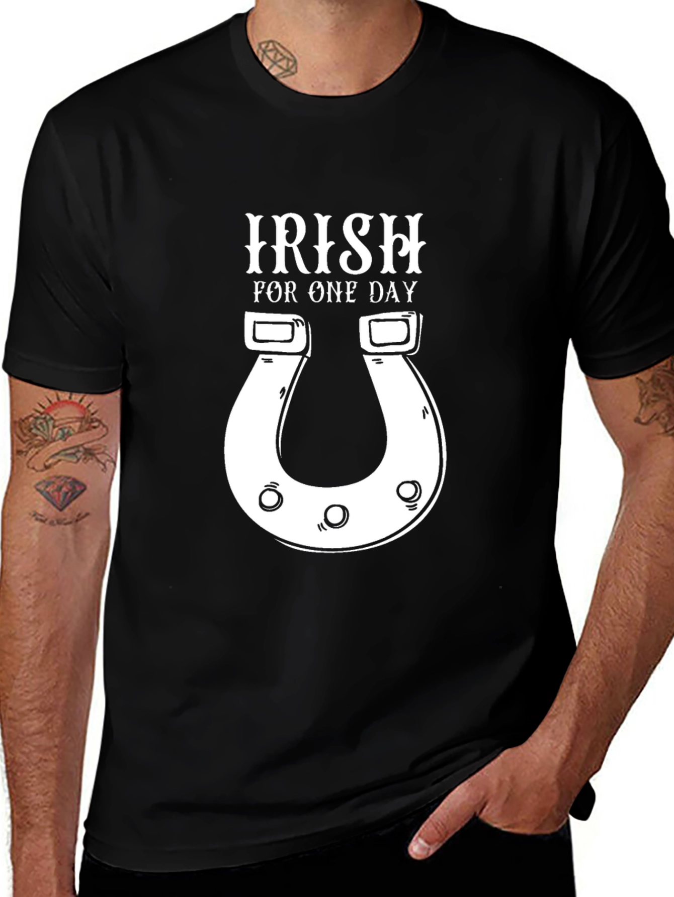 Irish For One Day Black Graphic Tee