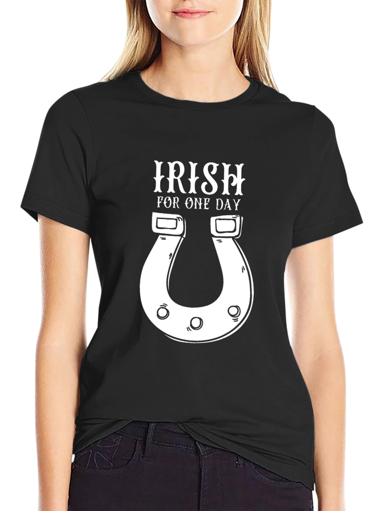 Irish For One Day Black Graphic Tee