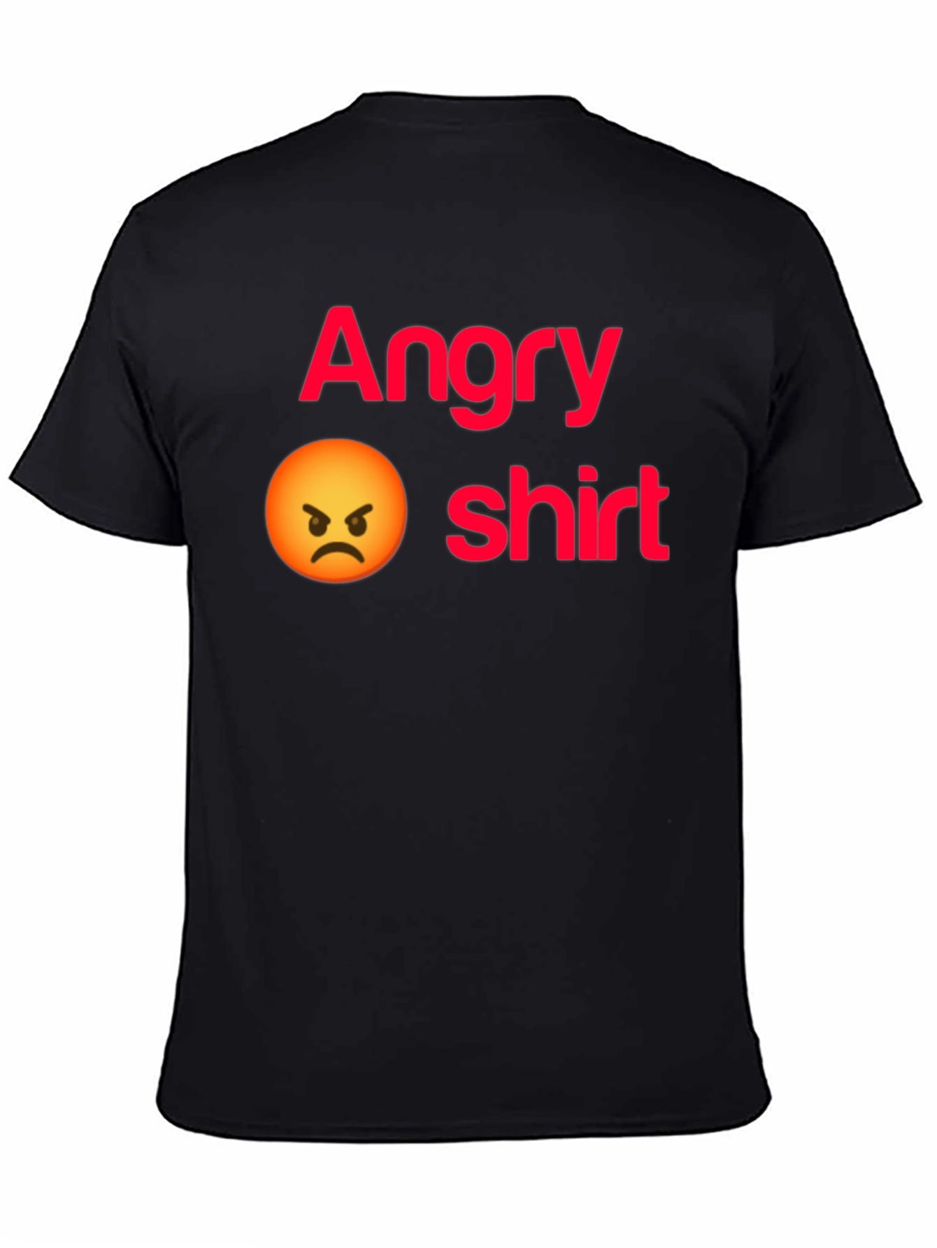 Angry Emoji Graphic T-Shirt - Black Casual Wear