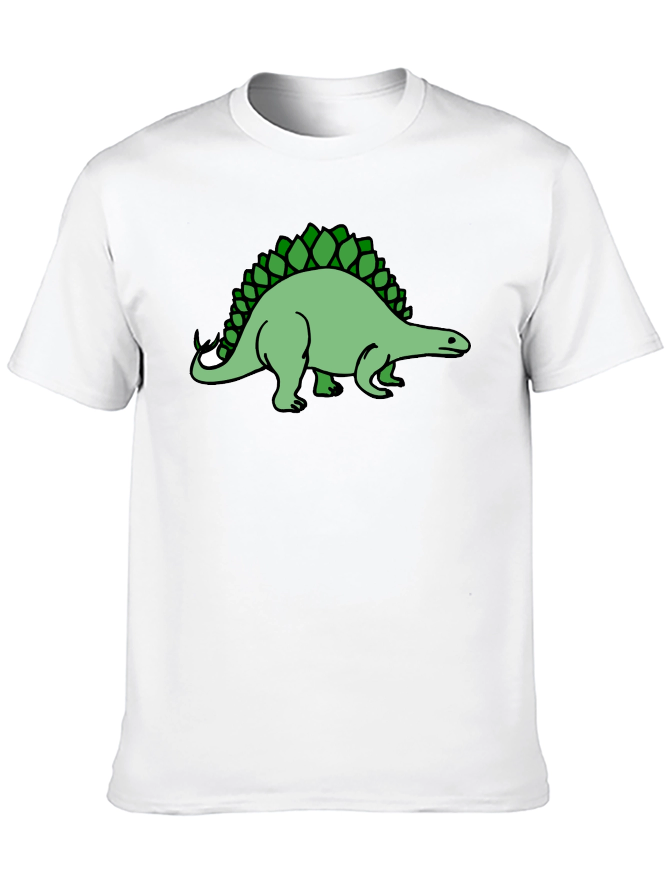 Stegosaurus Graphic Tee - Black Cotton T-Shirt