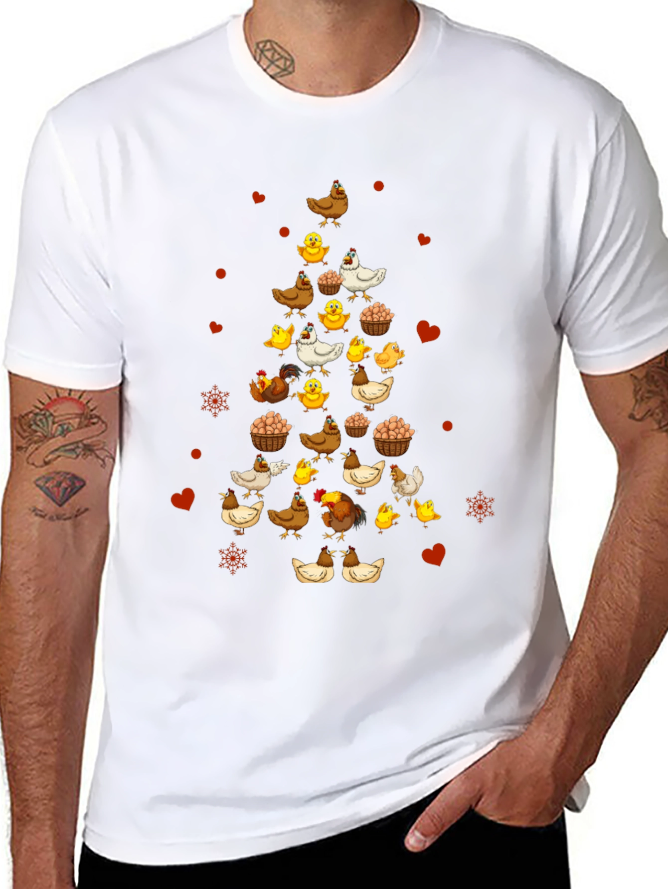 Festive Chicken Christmas Tree T-Shirt