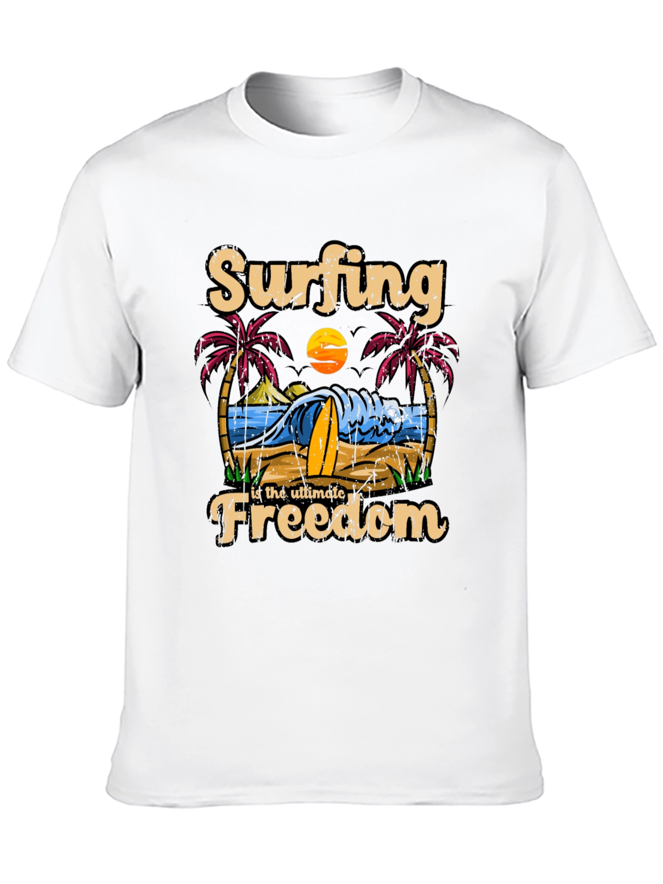 Surfing Freedom Graphic T-Shirt: Beach Vibes