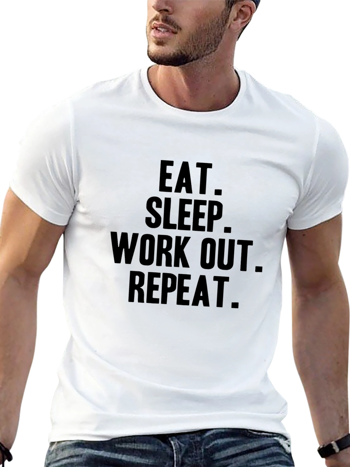 Eat Sleep Workout Repeat Graphic T-Shirt