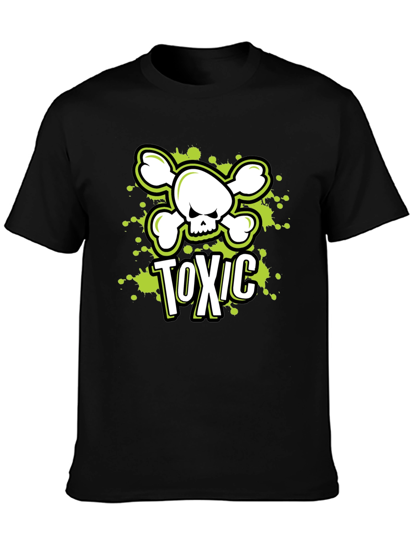 Toxic Skull Graphic Tee - Mens Black T-Shirt