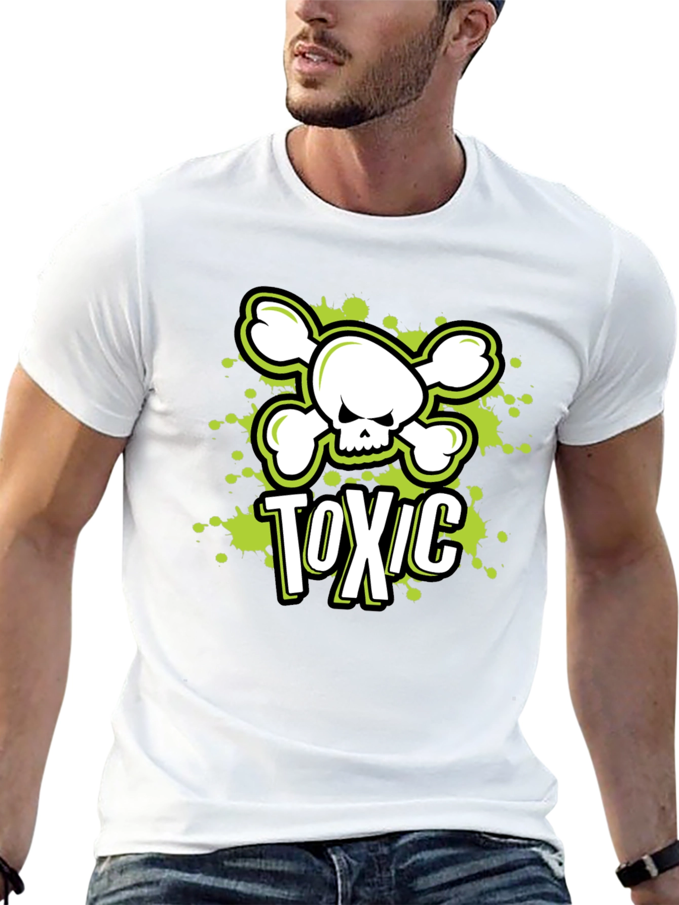 Toxic Skull Graphic Tee - Mens Black T-Shirt
