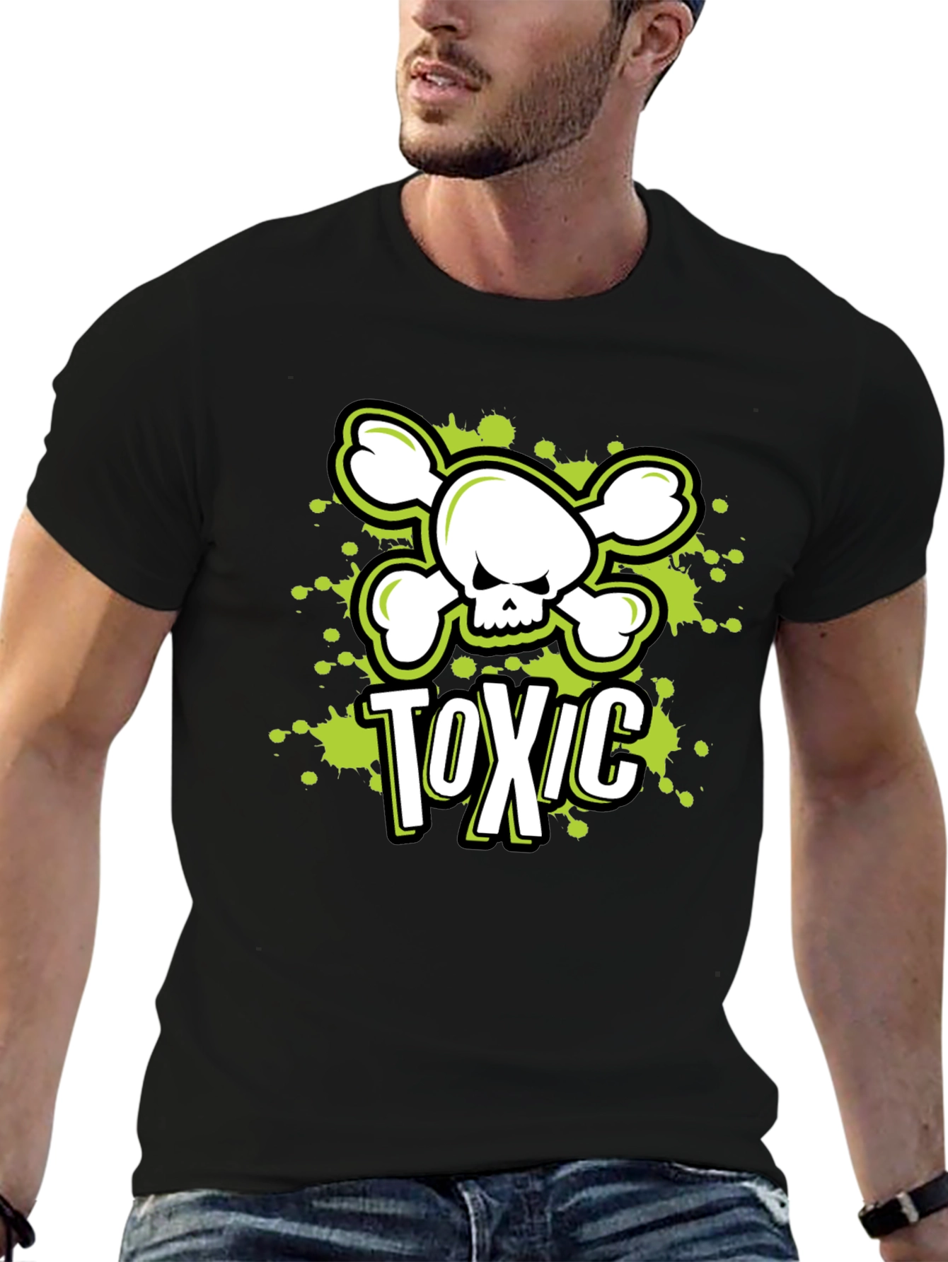 Toxic Skull Graphic Tee - Mens Black T-Shirt