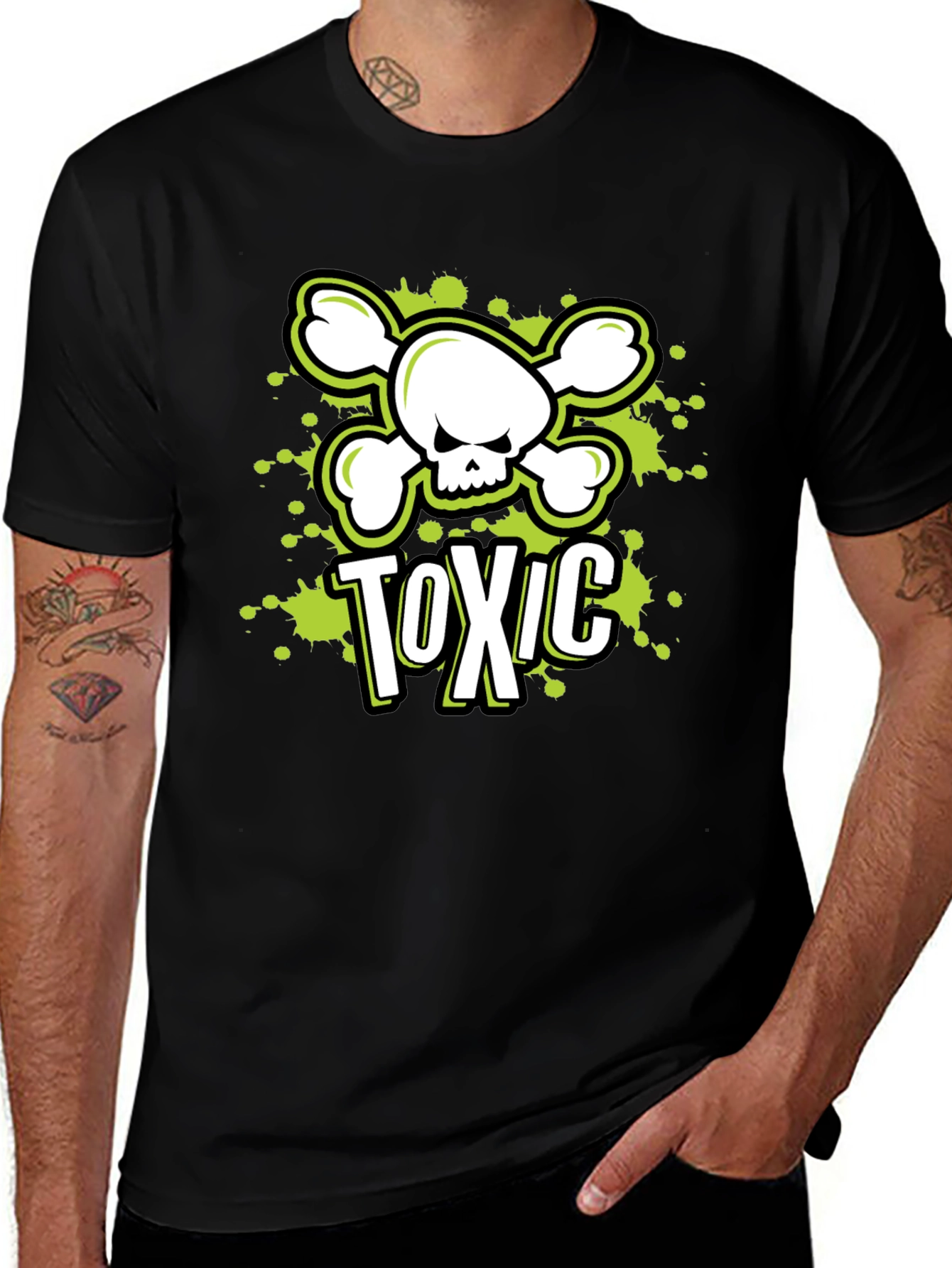 Toxic Skull Graphic Tee - Mens Black T-Shirt