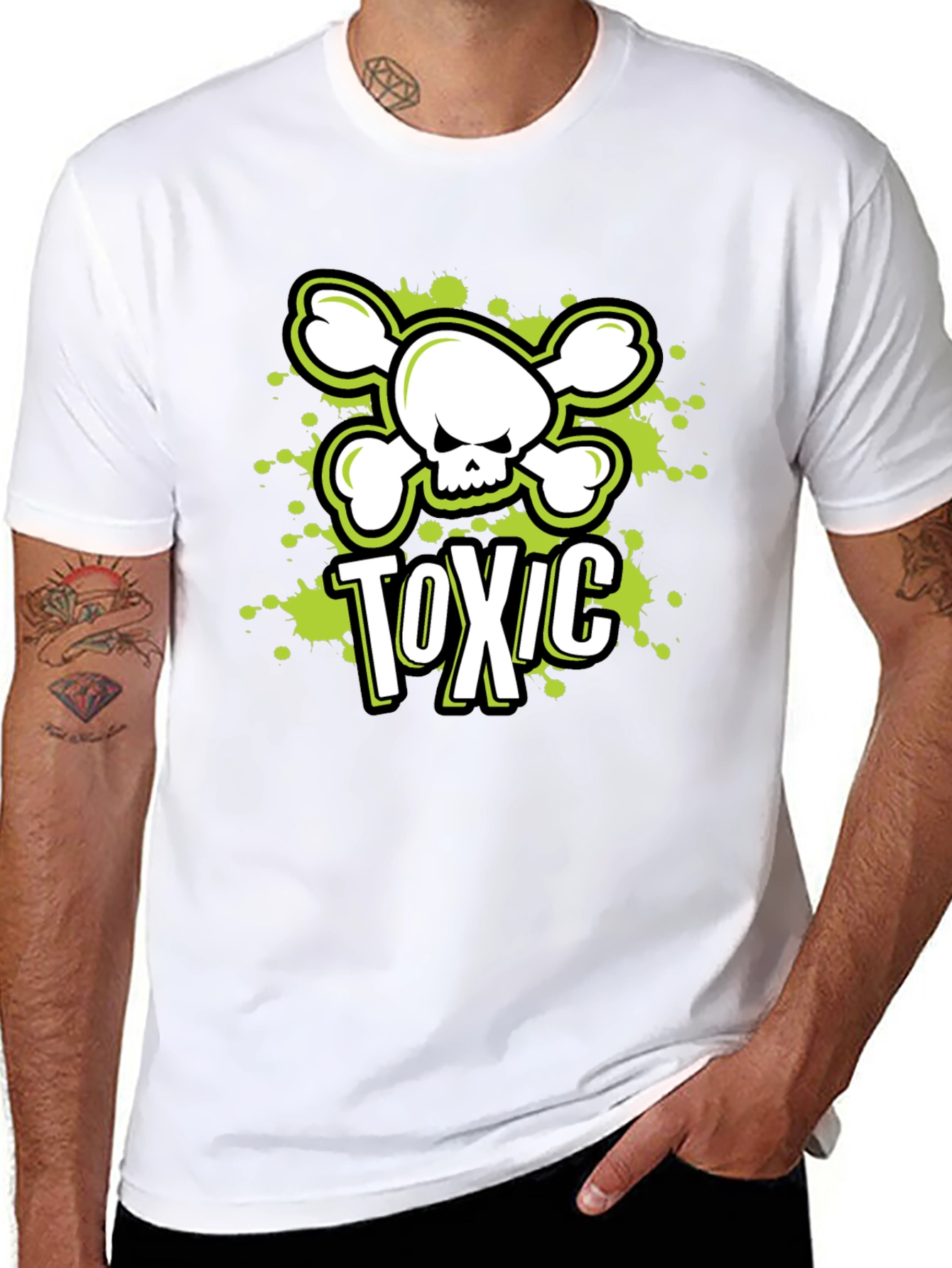 Toxic Skull Graphic Tee - Mens Black T-Shirt