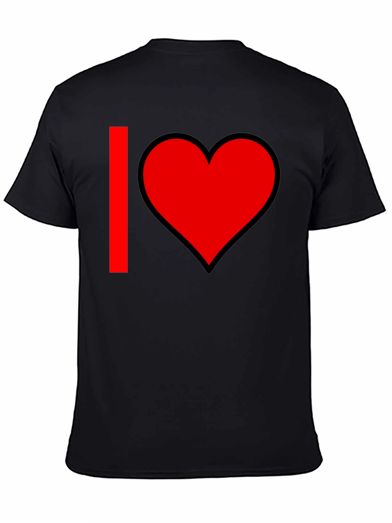 I Heart Graphic T-Shirt - Black Cotton Blend