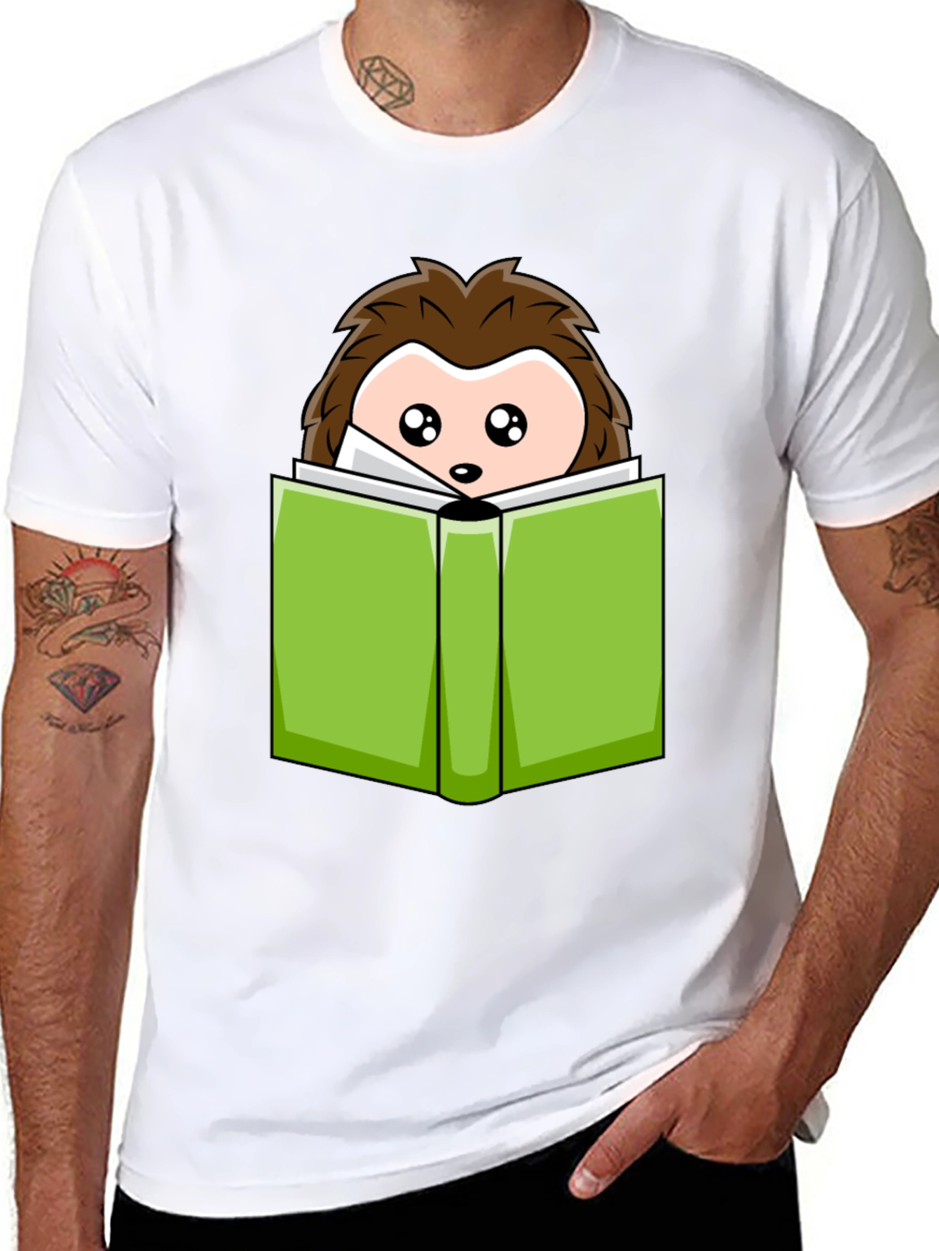 Cute Hedgehog Reading T-Shirt