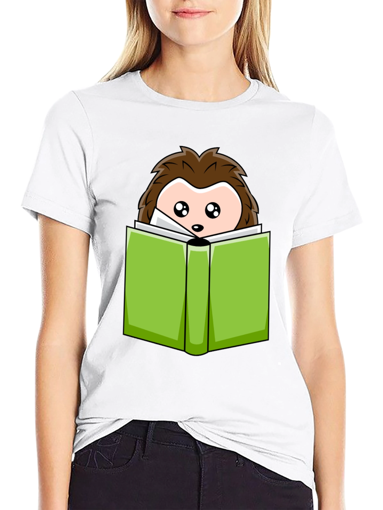 Cute Hedgehog Reading T-Shirt
