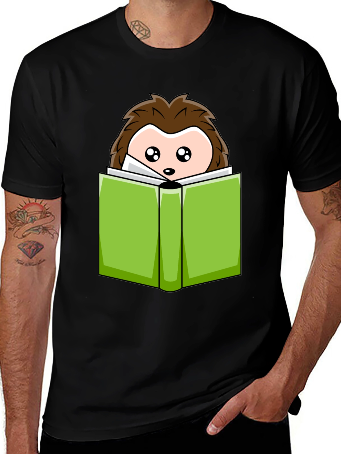 Cute Hedgehog Reading T-Shirt