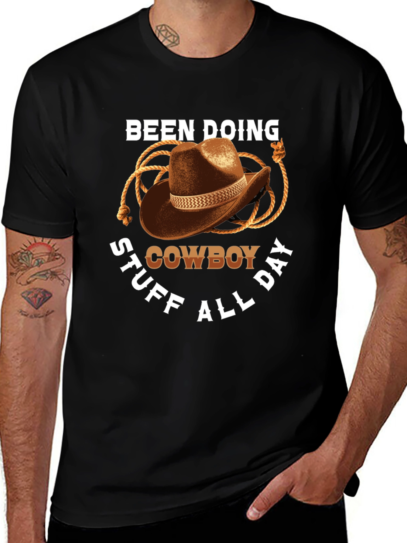 Cowboy T-Shirt: Doing Cowboy Stuff All Day Graphic Tee