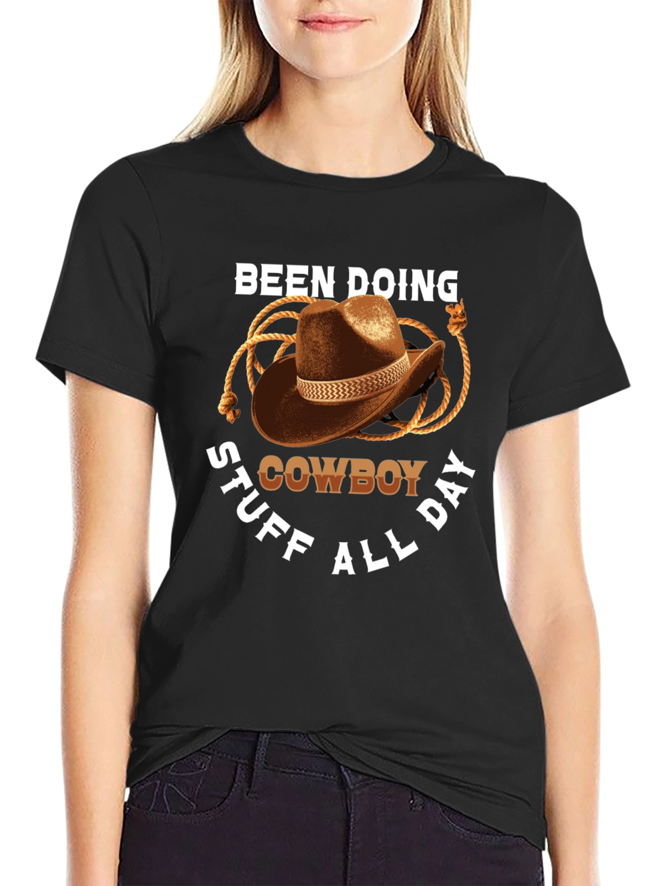 Cowboy T-Shirt: Doing Cowboy Stuff All Day Graphic Tee