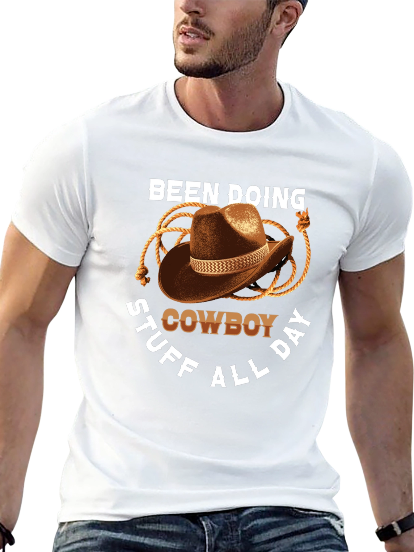 Cowboy T-Shirt: Doing Cowboy Stuff All Day Graphic Tee