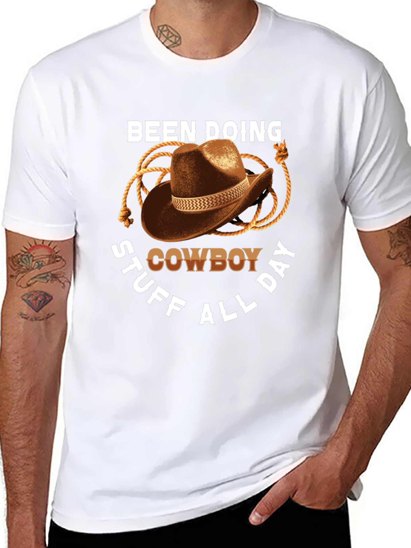 Cowboy T-Shirt: Doing Cowboy Stuff All Day Graphic Tee