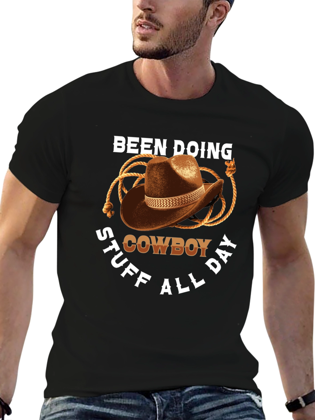 Cowboy T-Shirt: Doing Cowboy Stuff All Day Graphic Tee
