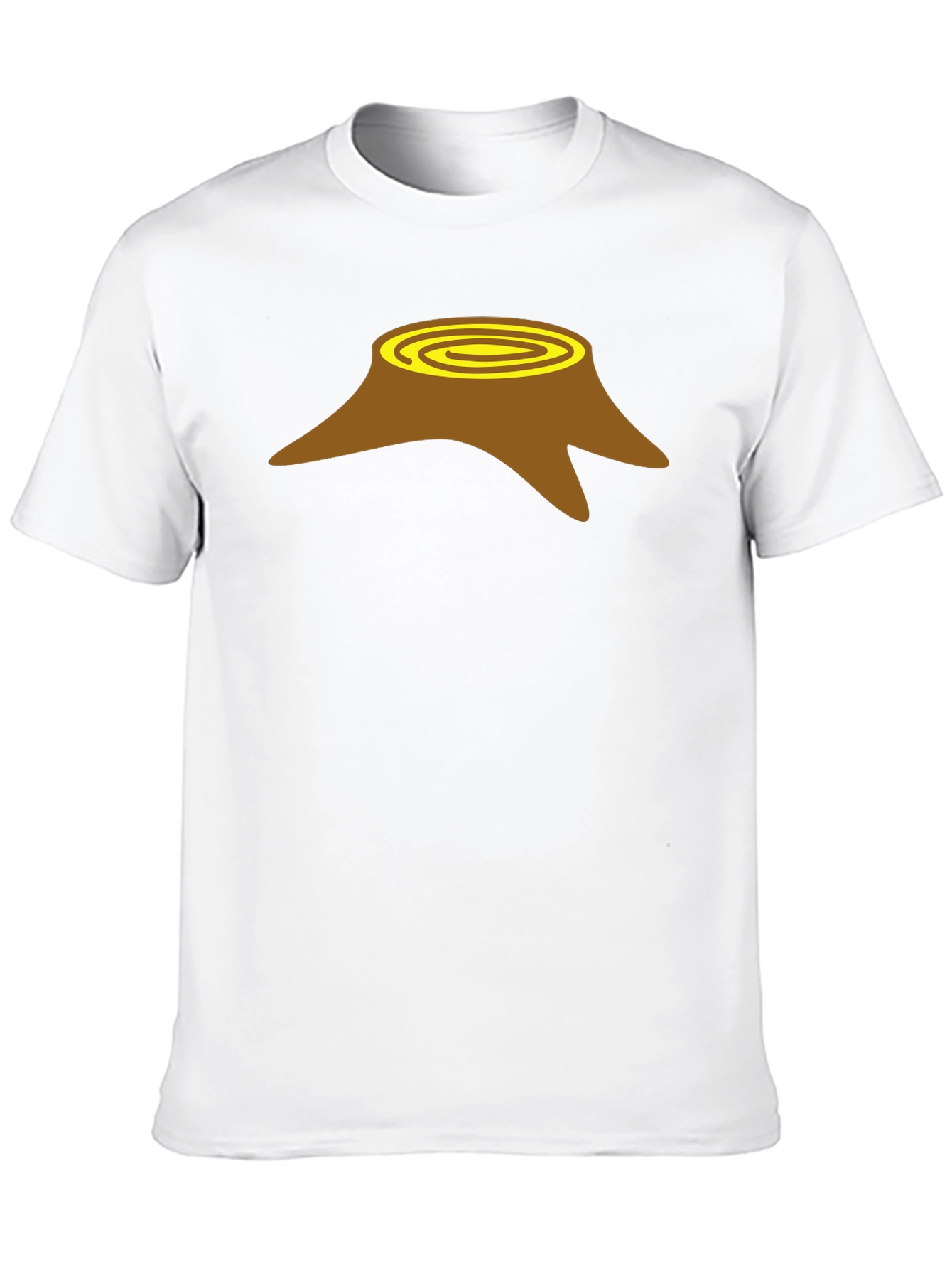 Tree Stump Graphic Tee - Black Cotton Casual Shirt